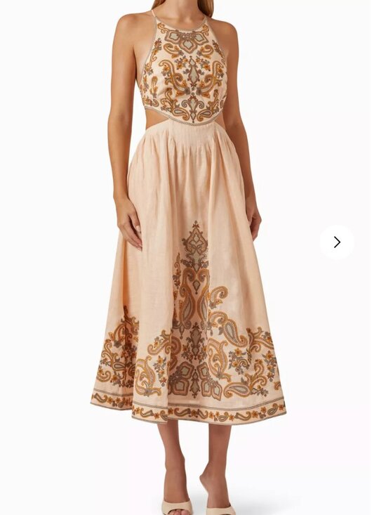 Zimmermann Dresses & Skirts - Zimmermann Devi Halter Tie Midi Dress in Linen (Size 2)